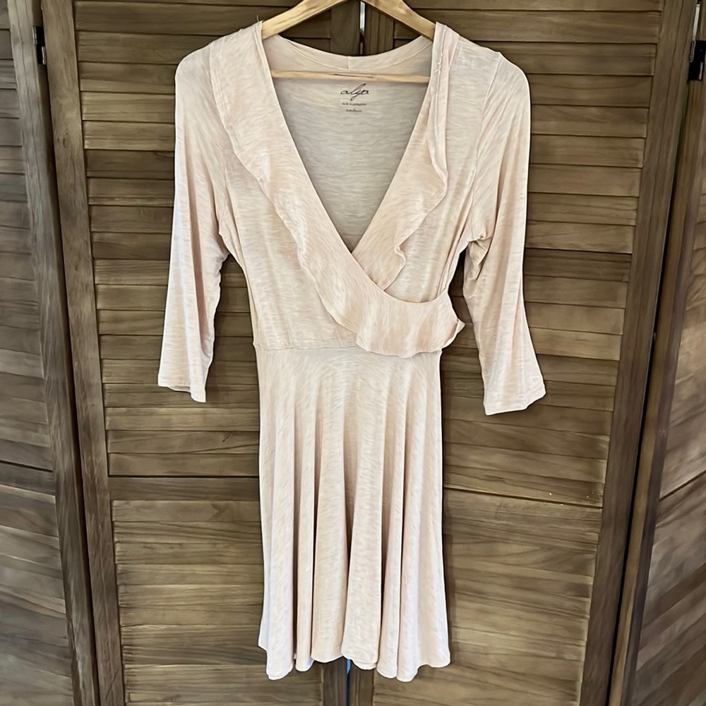 Alya long sleeve faux wrap dress